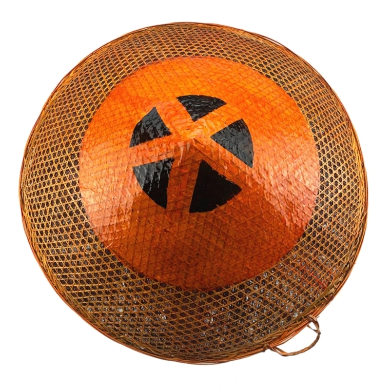 

Portable Wide Brim Sun Hat Bamboo Weaving Traditional Cap for Women Sunproof Hat Summer Rattan Hat Universal Cone Hat