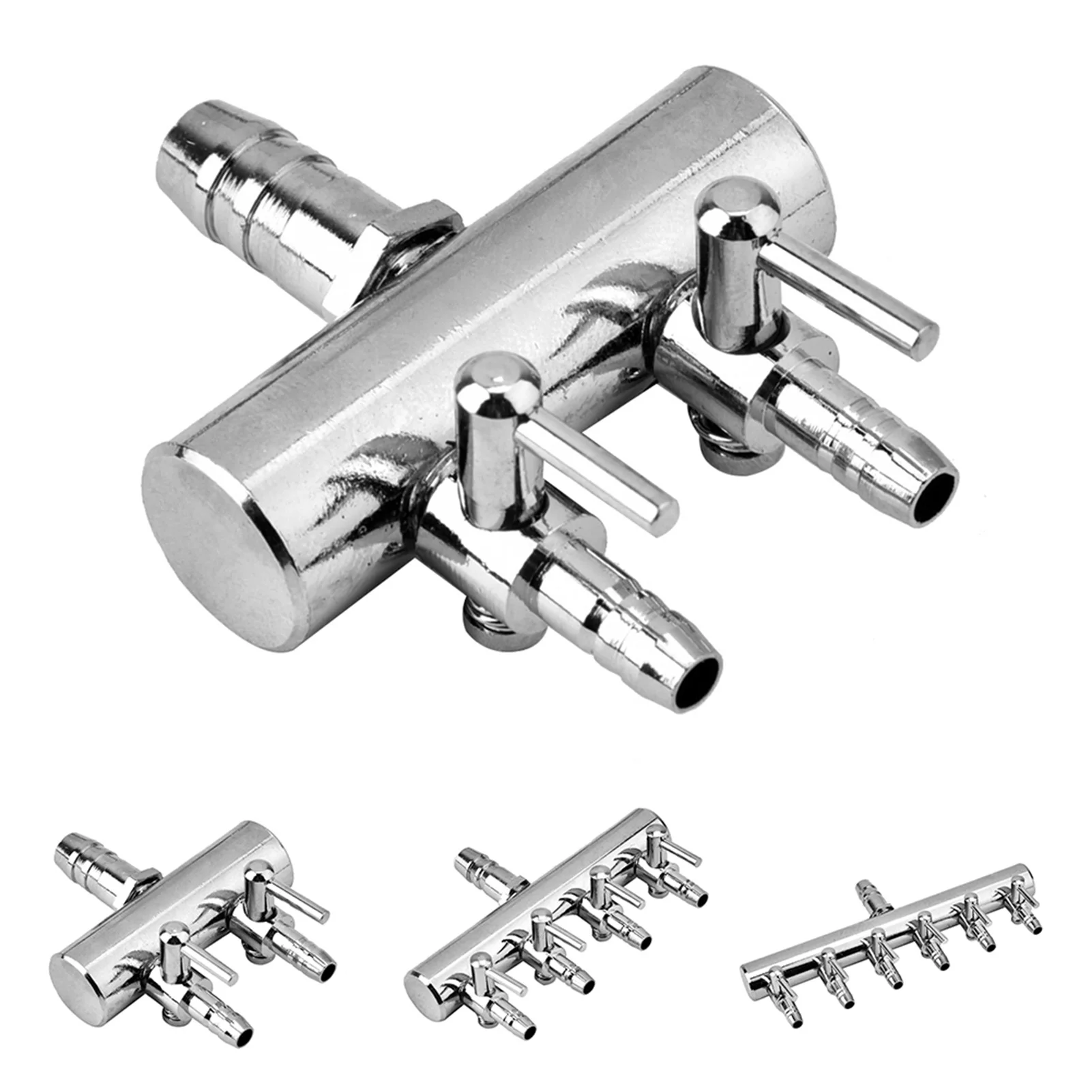 Aquarium Air Flow Valve Stainless Steel Aquarium Fish Tank Air Flow 8mm Turn to 4mm Splitter Control Valve