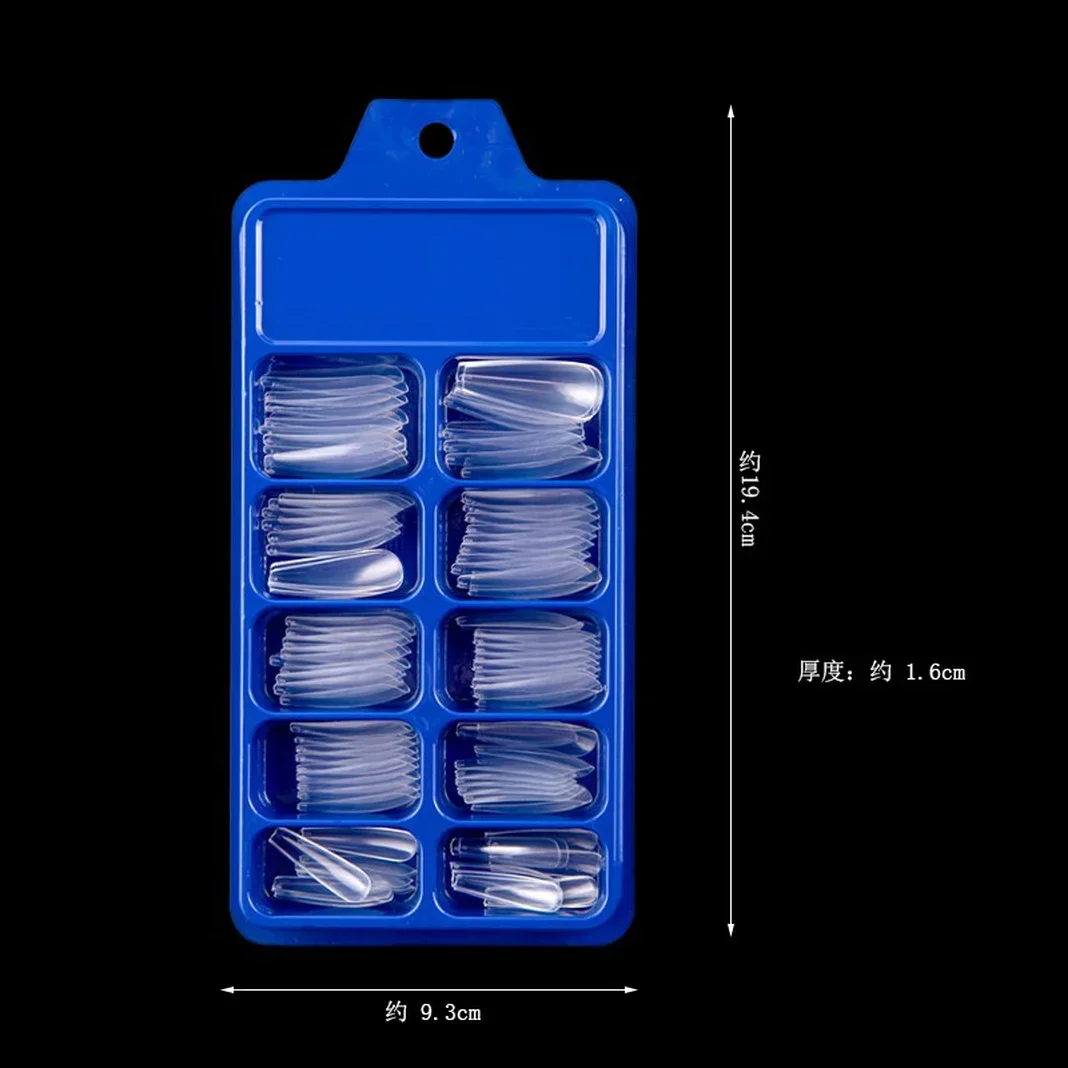 Fake Nails 20/100Pcs Candy Color False Nail Extension Forms French Acrylic Full Cover Solid Color Pointed Sets Tools