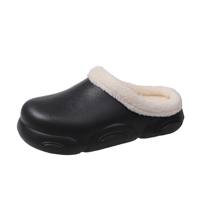 

Мужские зимние тапочки для дома, легкие, водонепроницаемые, Нескользящие, плотные, бархатные, для спальни, простые, однотонные