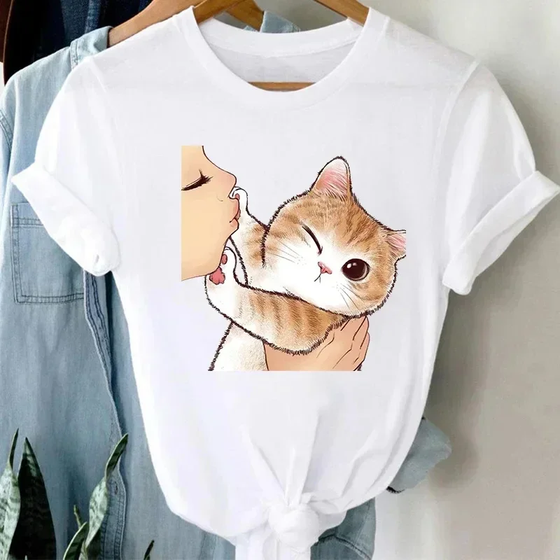 ◆24SS ITZAVIBE SUMMER CAT T SHIRT◆ i-ts21-007] Cat Guide T-Shirt_WH - ITZAVIBE