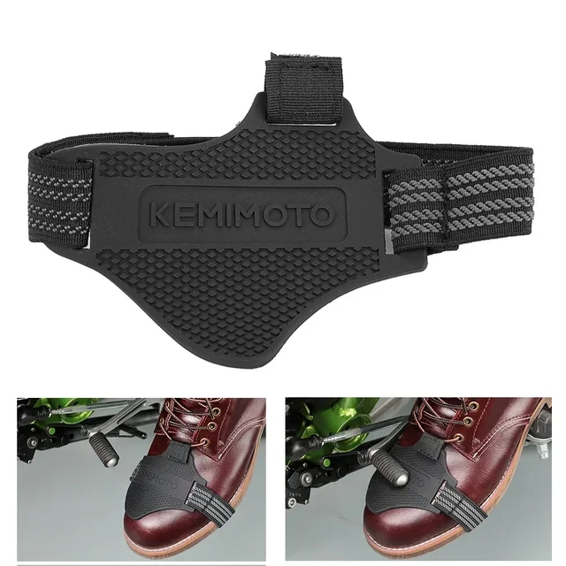 KEMIMOTO Motorcycle Shoe Cover Guards Motorcycle Gear Shift Pad Adjustable Durable Boot Protector Anti-skid Gear Shifter 4