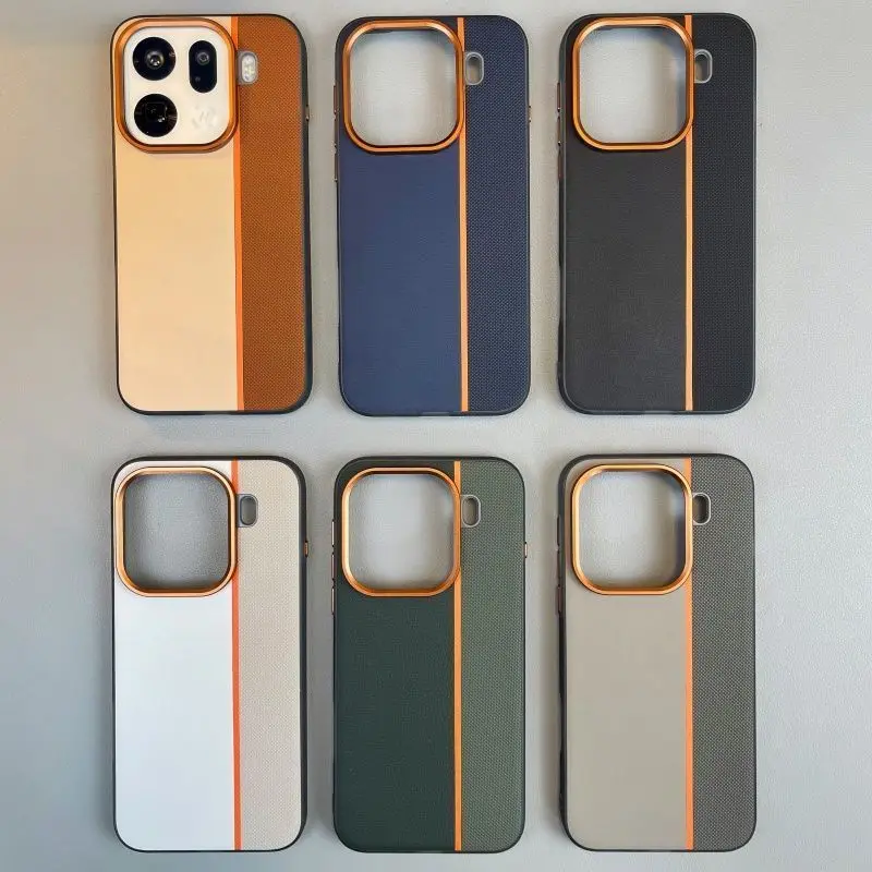 Luxurious Three-Color Leather Magnetic Case with Shock-Resistant Metal Lens Frame