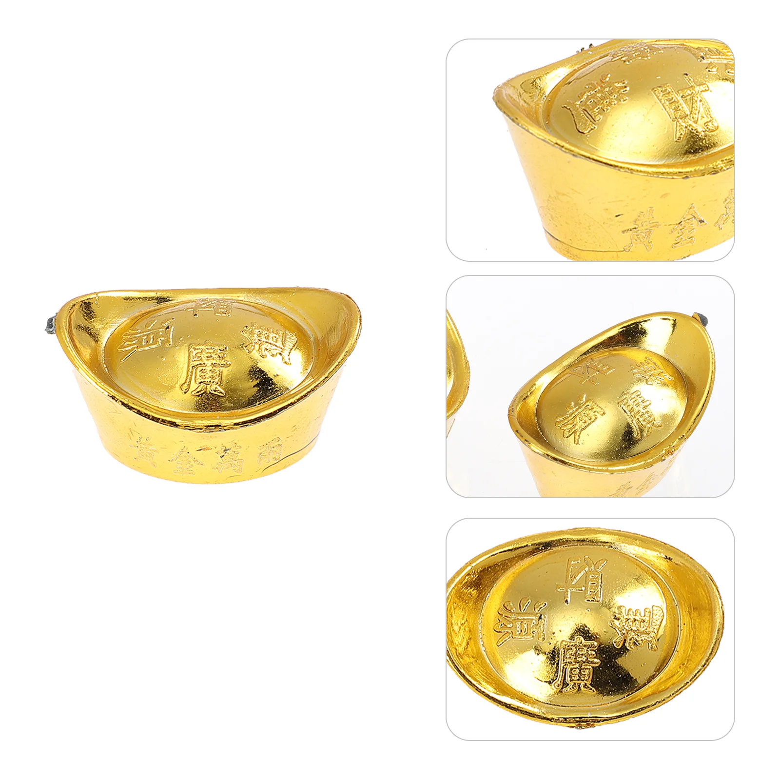 

30 Pcs Gold Home Decor Simulation Ingot Shaped Adornment Toy Decorative Delicate Spring Festival