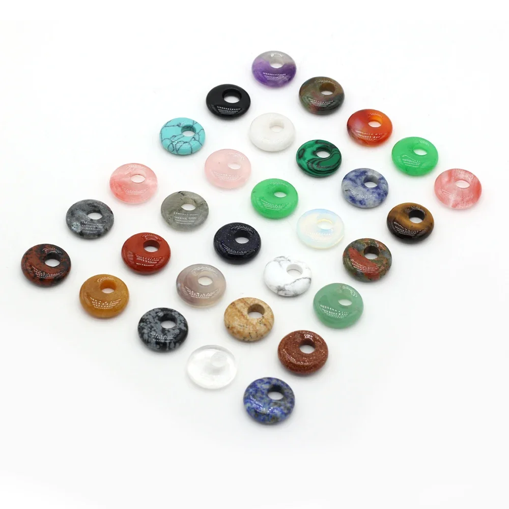 Natural Stone Beads Semi-precious Stones Round Big Hole Beads for Jewelry Making DIY Necklace Bracelet Earrings Accessories18mm