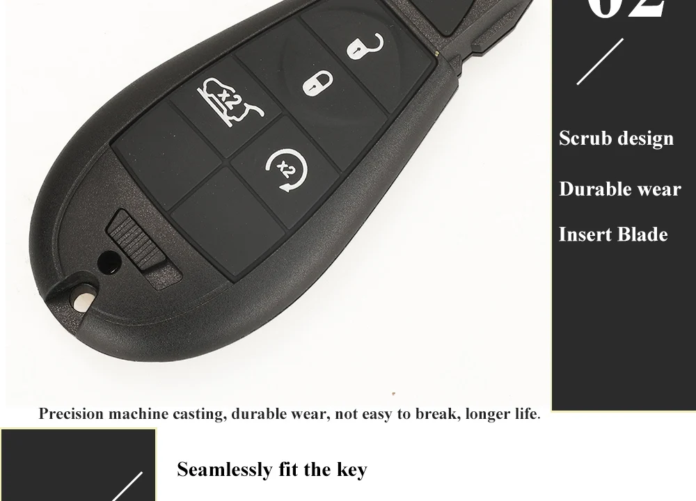 Jingyuqin Fobik GQ4-53T Fernbedienung Auto Schlüssel 433 MHz PCF7961M 4A Chip für Jeep Cherokee Sport KL 2014 2015 2016 2017 2018 2019 Fob – Detail 6