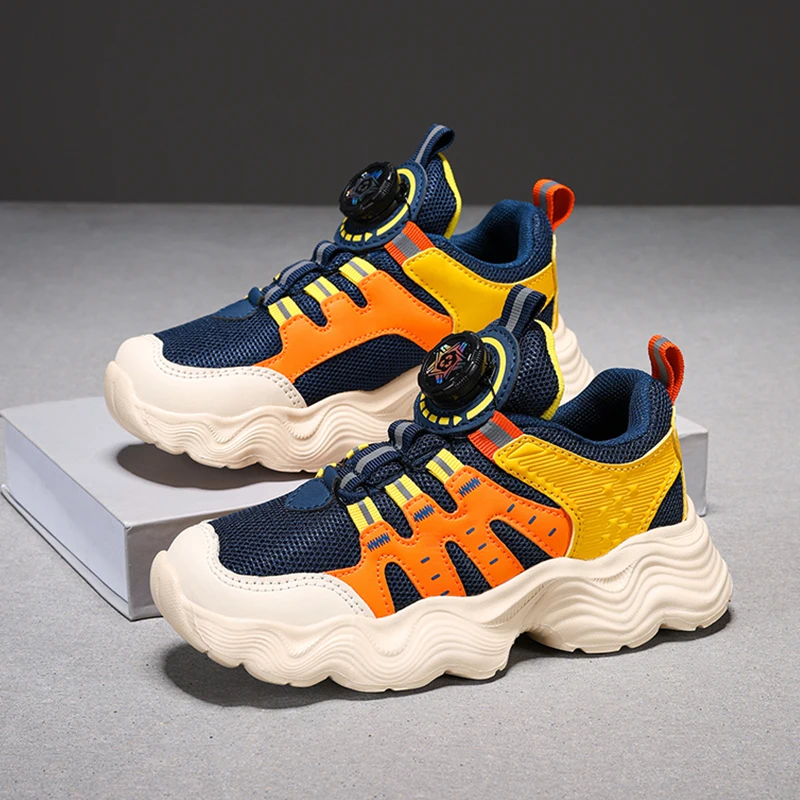 Fashion Children's Breathable Mesh Shoes Medium And Large Children's Sneakers Boys White Shoes