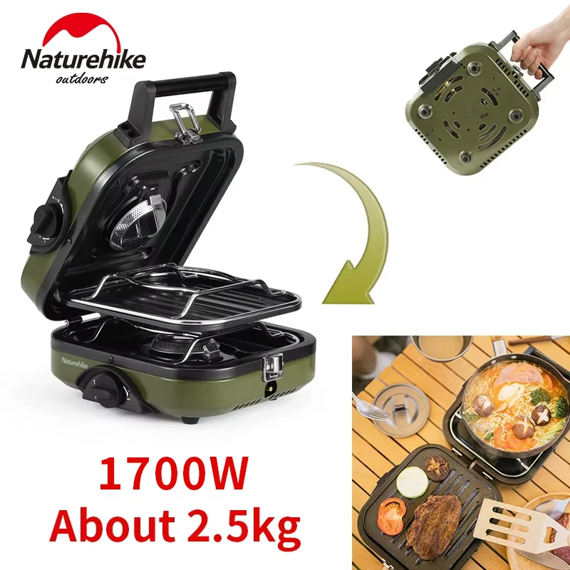 【試し点火のみほぼ新品】Naturehike 折りたたみ式2バーナー Naturehike ダブルバーナー電子点火クッカー ダブルファイア折りたたみ