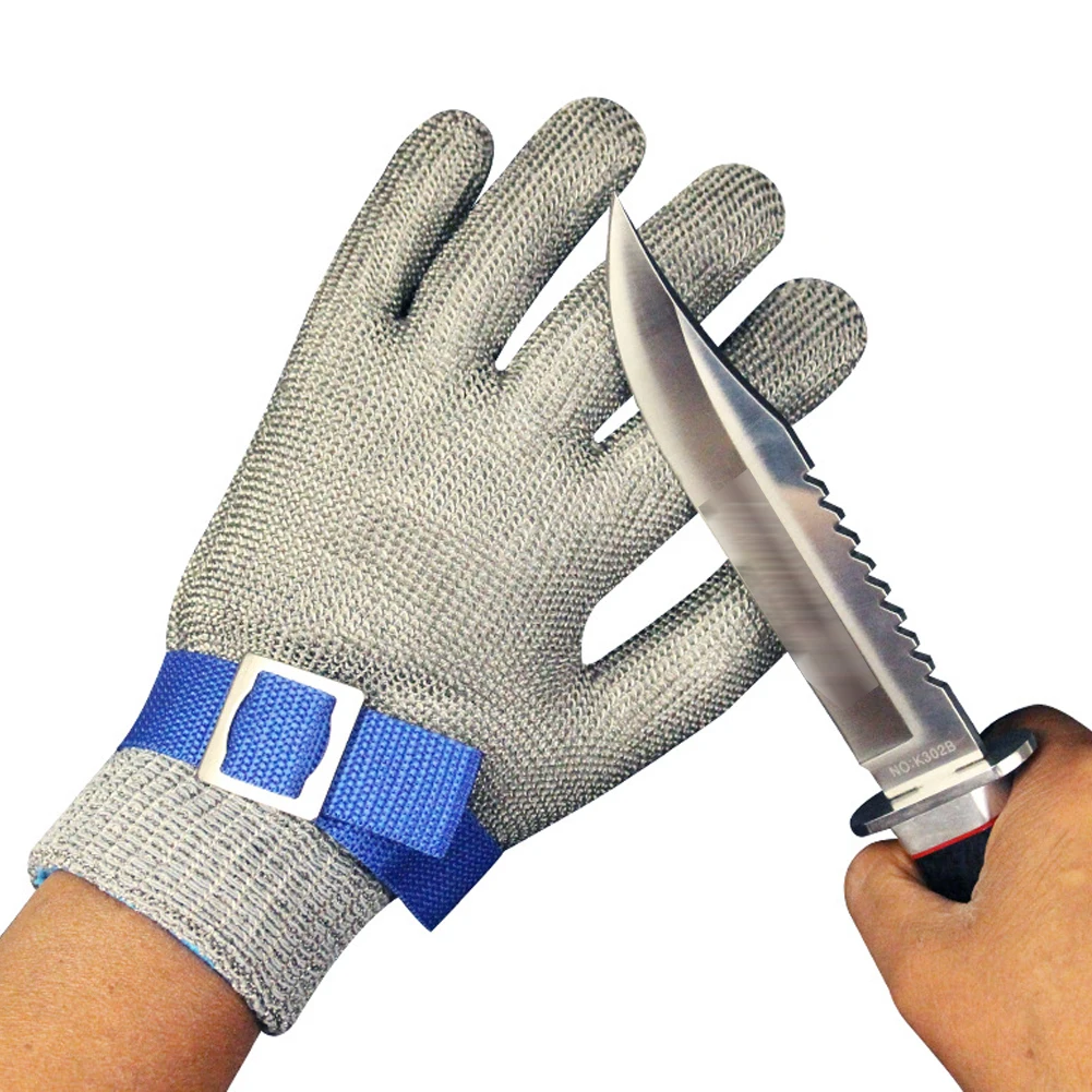 Cut Resistant Glove Stainless Steel Mesh Metal Gloves Working Safety Anti-cut Slaughter Butcher Cutting Fish-killing Iron Glove 5