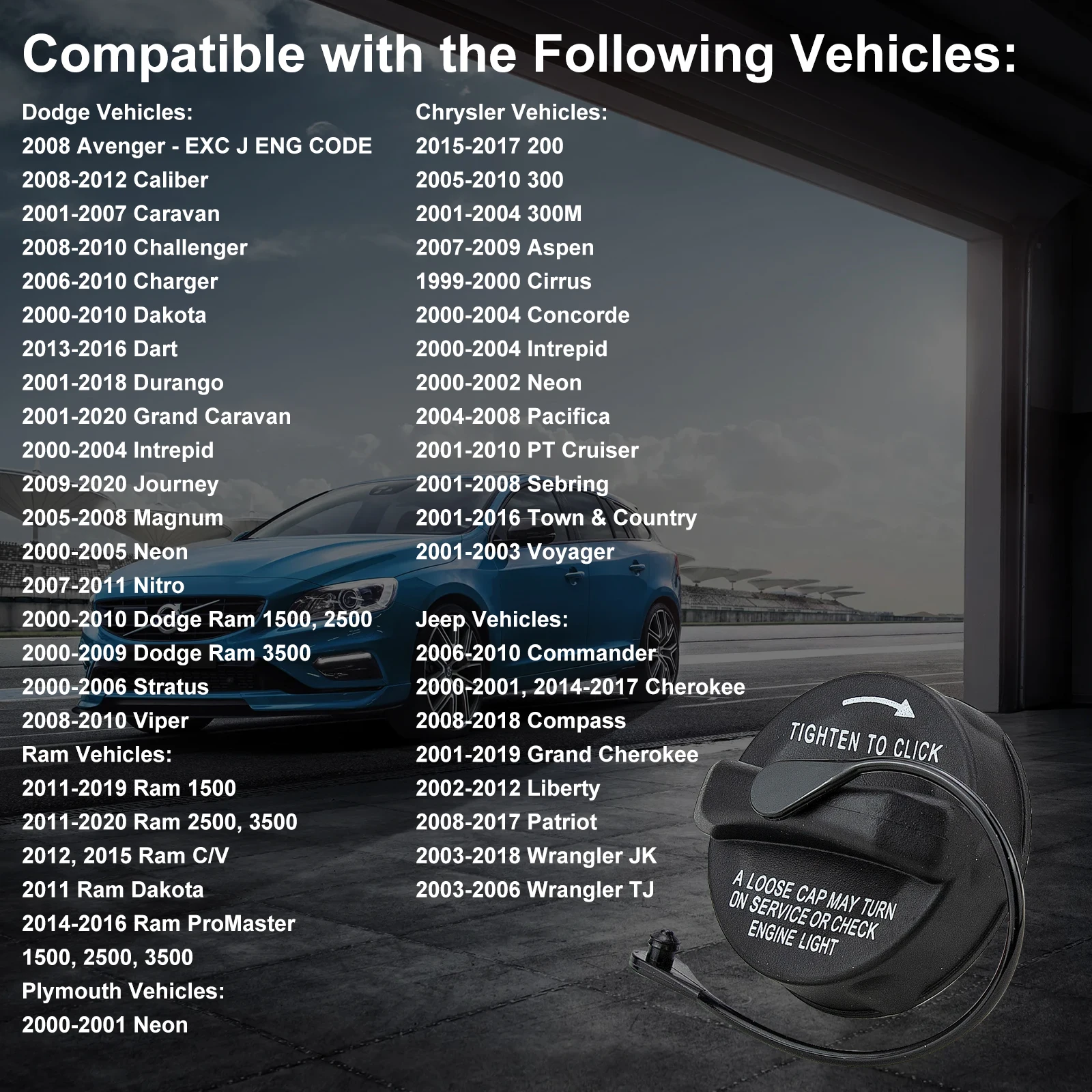 AUGREX Fuel Gas Cap Replacement For Subaru - Fits Forester, Impreza, WRX/STI 2.5L 2008-2013, Part #42031AG000