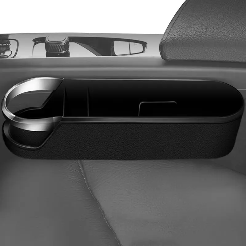 Кожаный Органайзер для автомобильного сиденья, многофункциональный боковой контейнер для хранения в подстаканнике, с карманом для хранения в салоне автомобиля