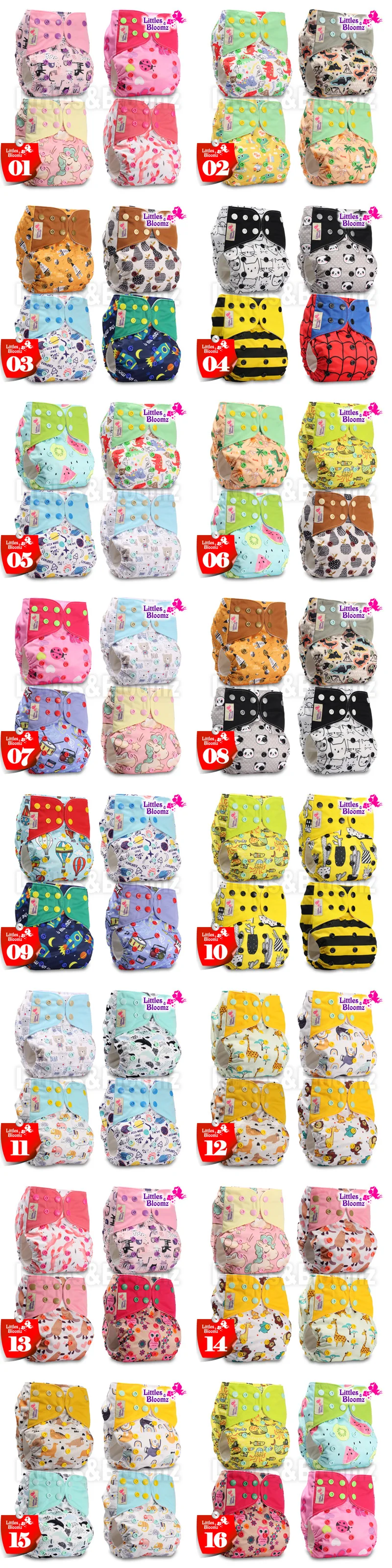 4pcs/set Washable Reusable Cloth Diaper Ecological Adjustable Nappy 4 Nappies/Diapers And 0 Inserts In One Set