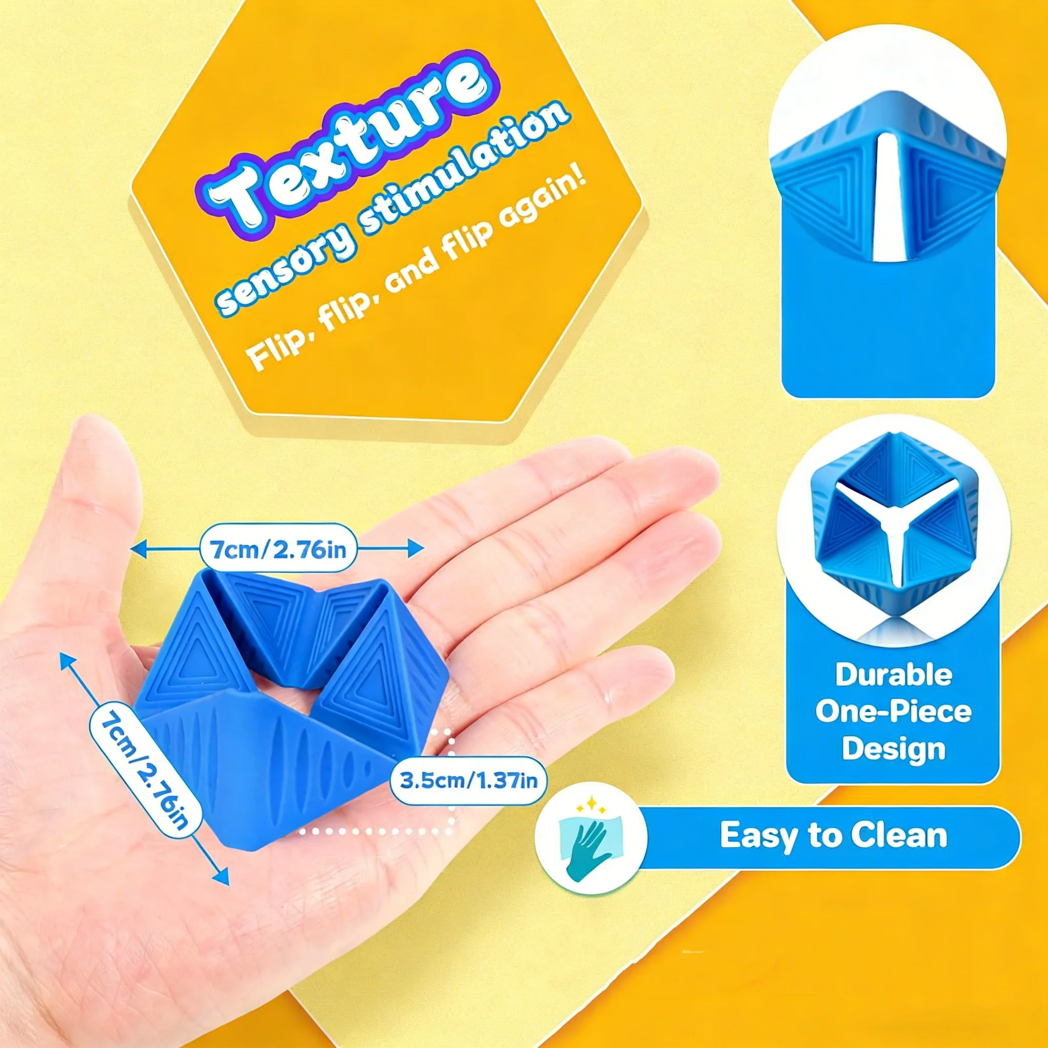 Multi-Color Tactile Flip Cube: Sensory Fidget Toy Kit to Enhance Focus