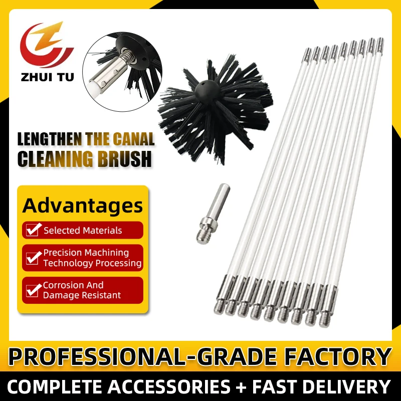 Chimney Sweep Kit Fireplace Accessories Flexible Rod Cleaning Chimney