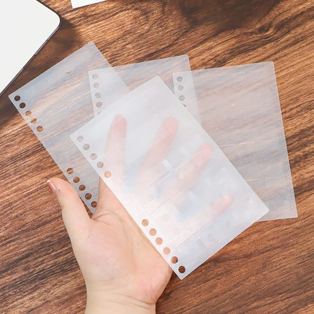 5Pcs Index Tabs Self Adhesive Bookmark Sticky Tabs For Pages Transparent Hole Stickers Pvc Notebook Dividers File