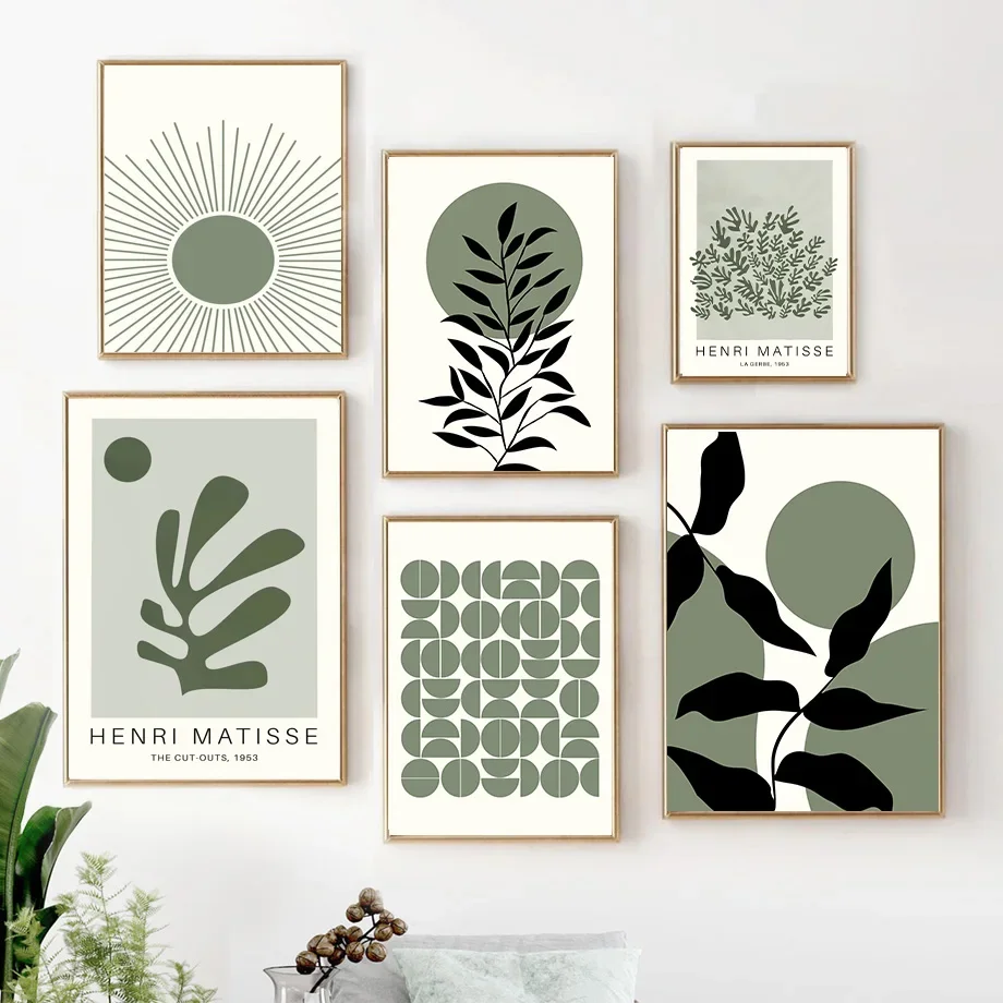 

Henri Matisse Sun Boho Leaves Abstract Wall Art Canvas Painting Posters And Prints Pictures For Living Room Interior Home Decor