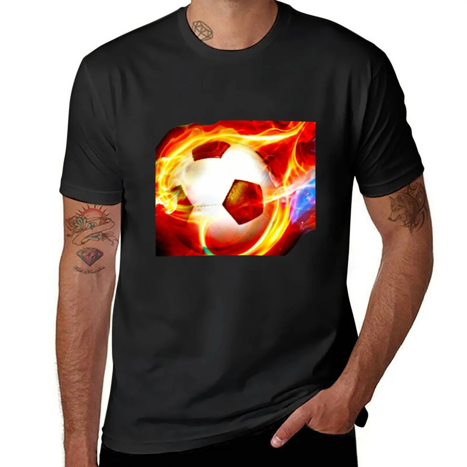 

Football T-Shirt sports fans summer top blacks graphics T-shirt men