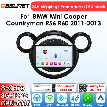 Radio OSSURET AI Android 14 para coche BMW Mini Cooper Countryman R56 R60 2011-2013, sistema inteligente Carplay, reproductor Multimedia de vídeo, GPS 4G 6115 1