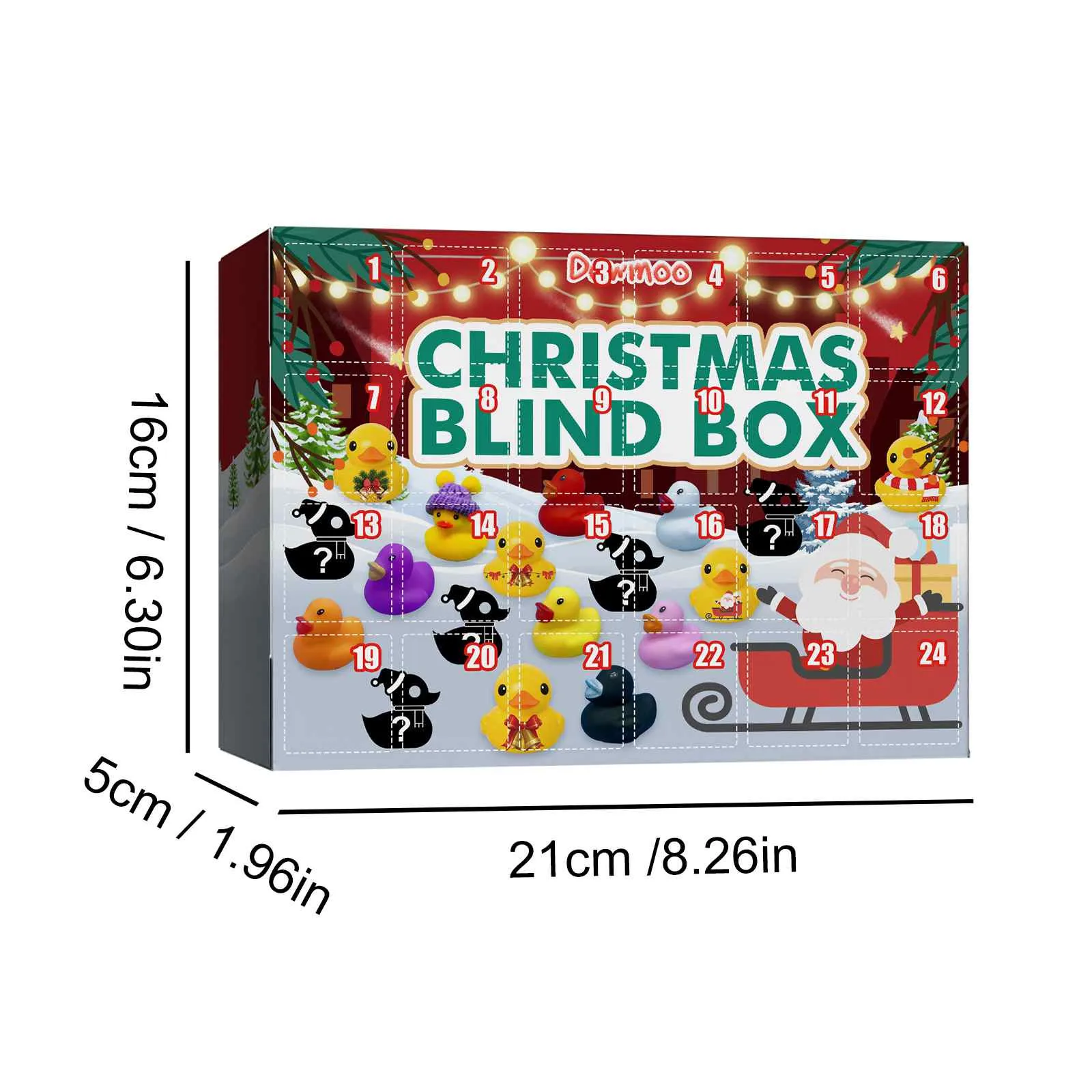 Christmas Advent Calendar With 24 Rubber Ducks 24 Days Countdown Calendar Rubber Ducky Bath Toy Creative Christmas Gifts 6