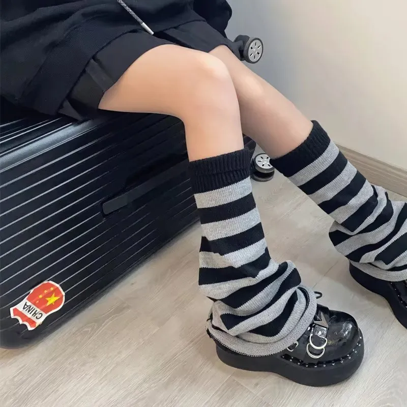 Leg Warmers Woman Autumn and Winter Wide Legs Lolita Socks For Women Stripe Socks