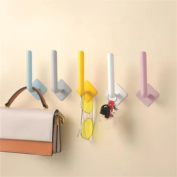 Gancio a forma di L appendiabiti a parete senza perforazione per cappotti cappelli asciugamani appendiabiti cucina accessori per il bagno 1