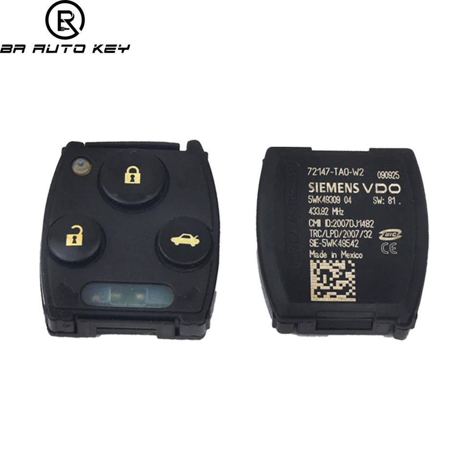 Oem Folding Flip Remote Car Key For Honda Accord 2008-2012