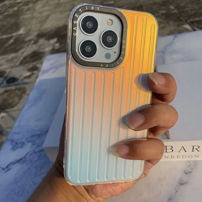 New Frosted 15 ProMax Laser Case Works With iPhone 11 12 13 14pro X XS XR 7 8 Apple Phone Case Gradient Hard PC Back Cover