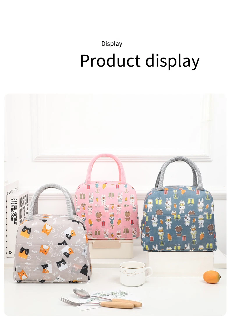 Cartoon Lunch Bag tragbare isolierte thermische Wärme Kinder Bento Bag Picknick Tote Kind Schule Lunch Box Taschen Kühler Eis Pack neu – Detail 12
