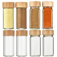 6Pcs Square/Round Seasoning Jar Sealed Glass Jars Outdoor Camping Barbecue Seasoning Bottles Pepper Bottle Kithchen Accessories 1