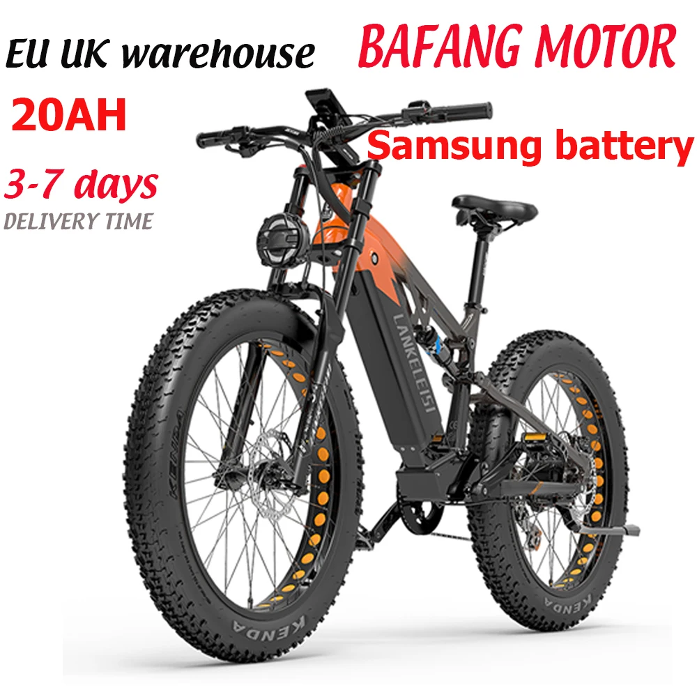 

2023 Newest EU UK Stock Bafang Motor 26inch Fat Bicycle RV800 Plus Electric Mountain Bike Snow Tire Fiber Ebike Shoulder Shock