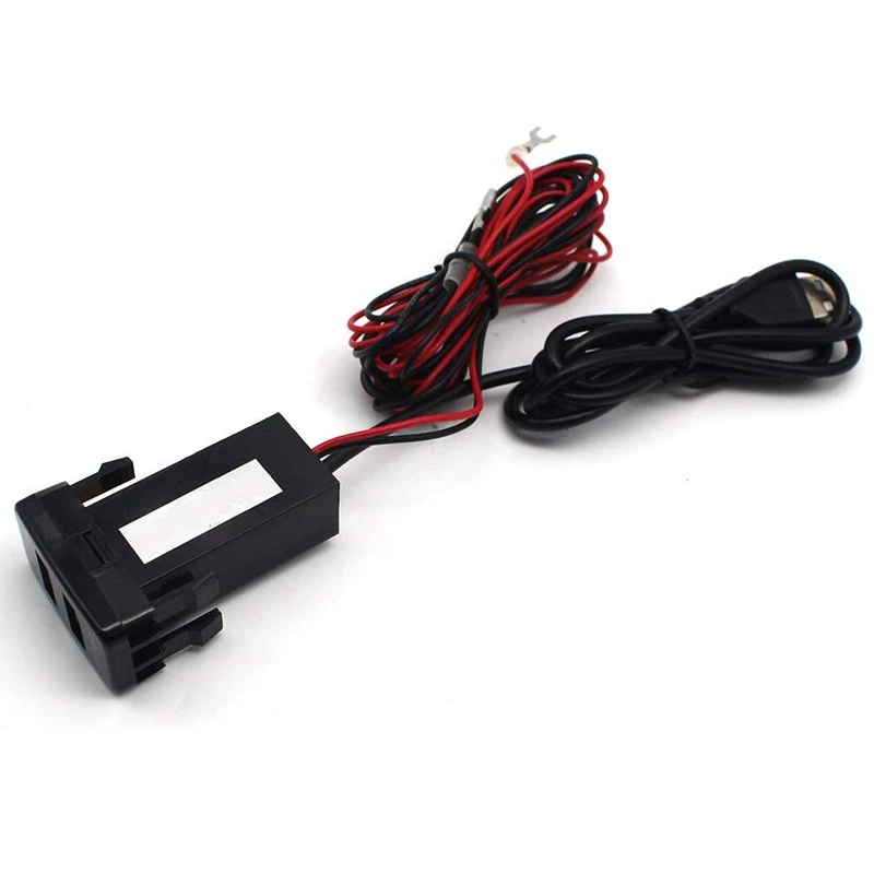 도요타 Hilux VIGO 차량용 듀얼 USB 오디오 충전기, LED 휴대폰 USB 입력 소켓