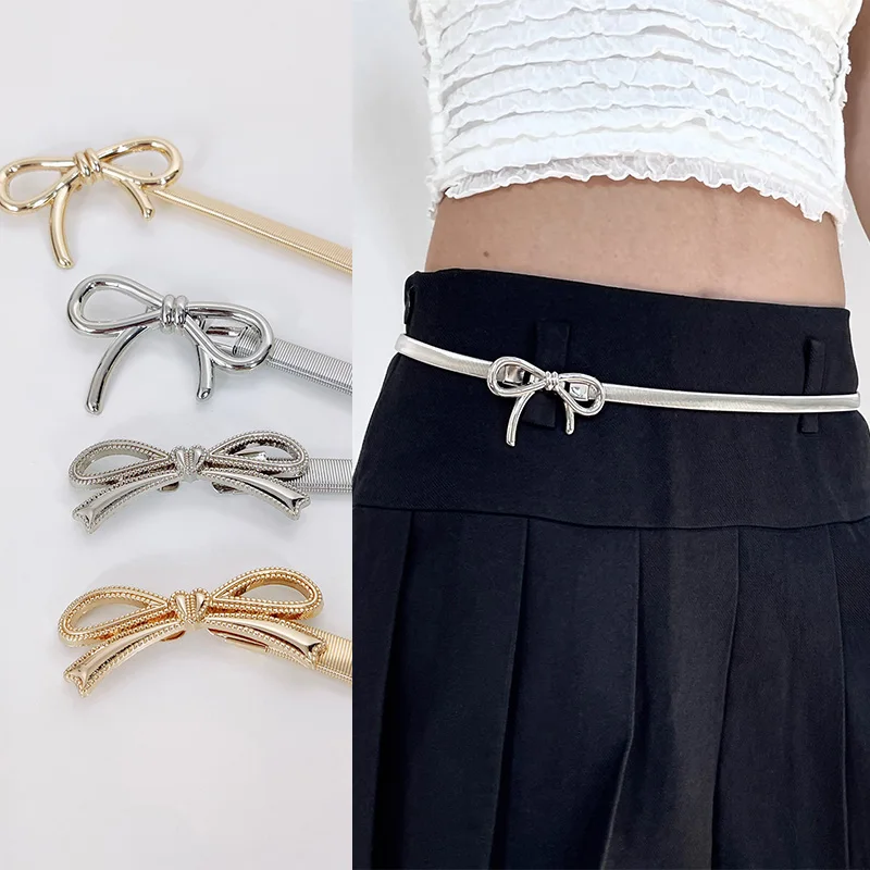 Heißverkaufter elastischer Schlankheitsgürtel für Damen mit Schleife, geeignet für Röcke, Mäntel und Anzüge, einfache High-End-Designer-Modeaccessoires