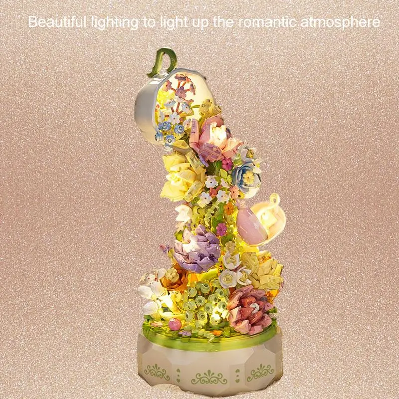 

Magical Flower Tea Music Box Assembly Model Building Blocks Children's Toys: Unleash Creativity and Fun
