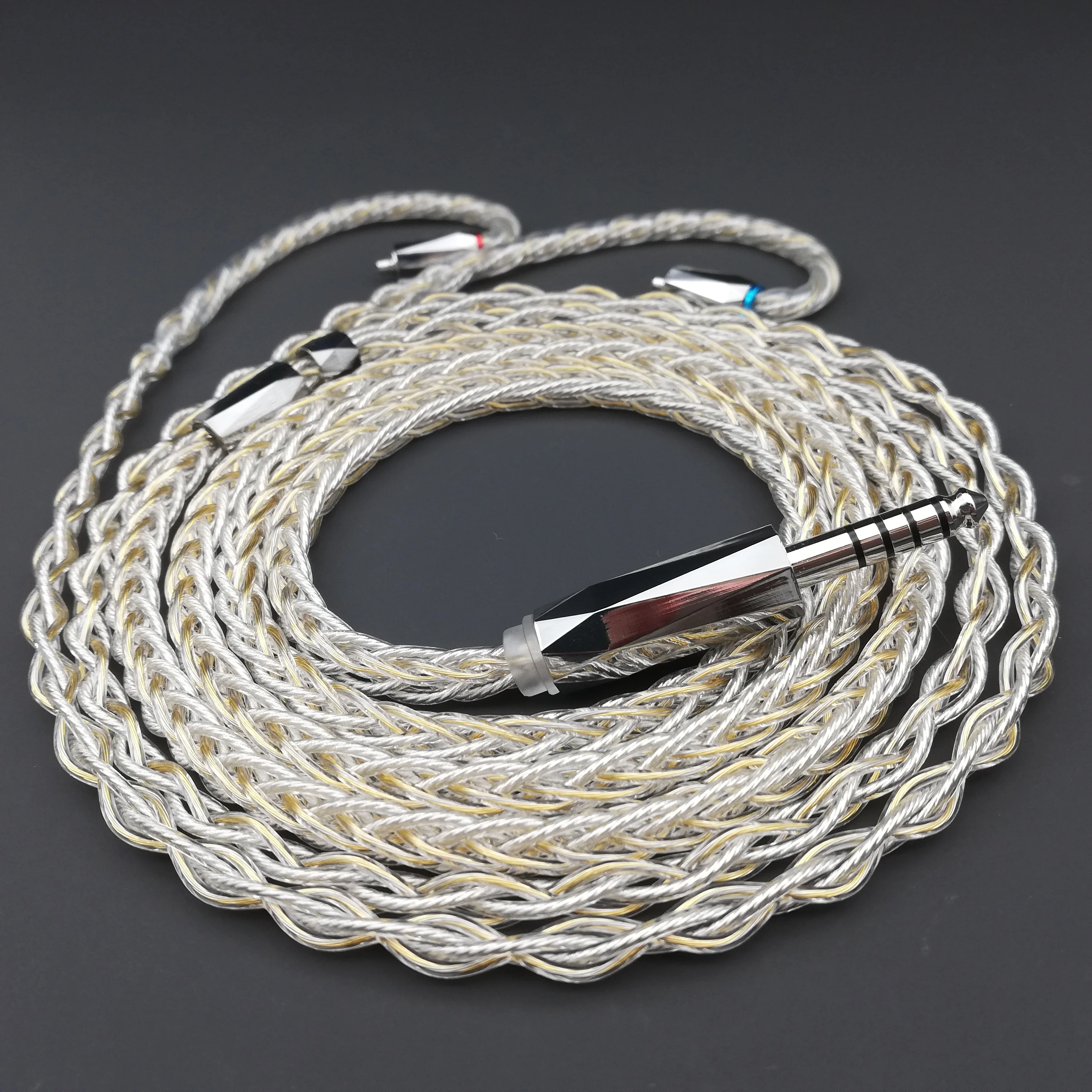 

Hiclass 8 Core Pure Silver Gold Plated + Pure Silver Palladium Plated + OCC Silver Plated Cable 0.78 QDC MMCX Cable