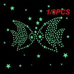 1/3PCS Glow In The Dark Colorful Luminous Effect Decorative Easy To Use Create A Magical Atmosphere Star-shaped Wall Stickers