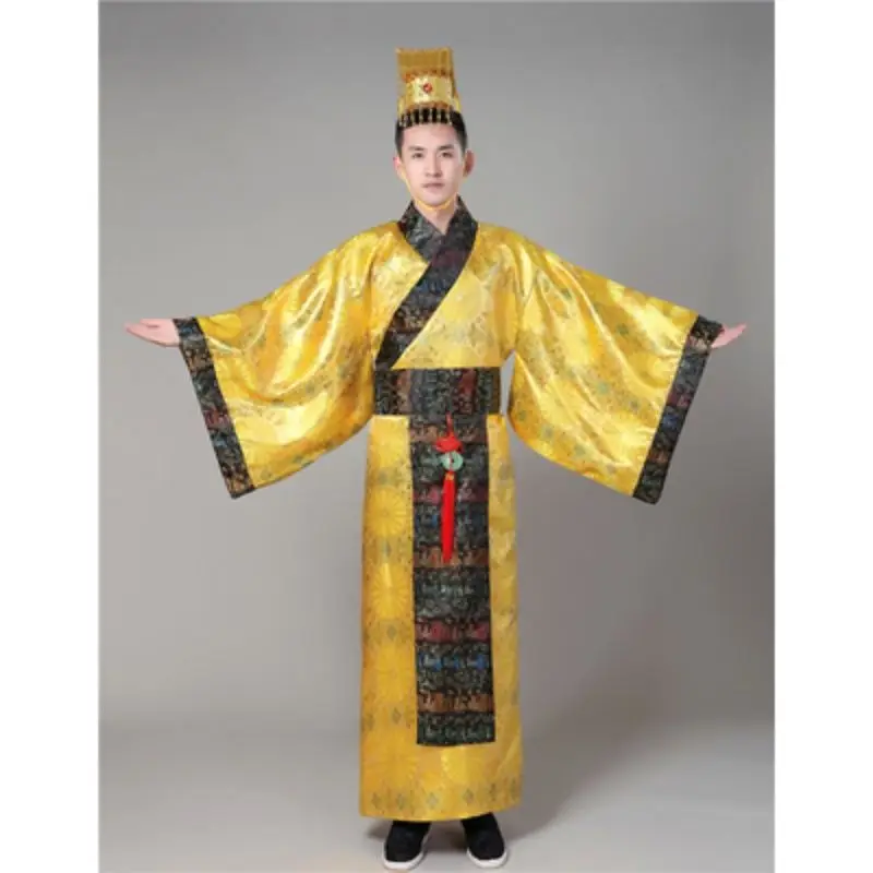 Cinese Tang Dynasty Imperatore Abbigliamento Antico Costume Qin Dynasty Han Wu Imperatore Antico Drago Robe Han Crown Prince Anci Da Uomo