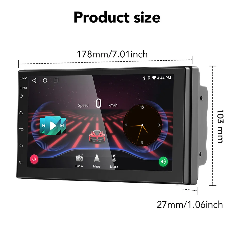 Radio para coche Android 13, reproductor de vídeo multimedia para coche 2 Din Carplay Android Auto, estéreo universal para coche de 7 pulgadas con Wi-Fi y navegación GPS, radio para coche 8