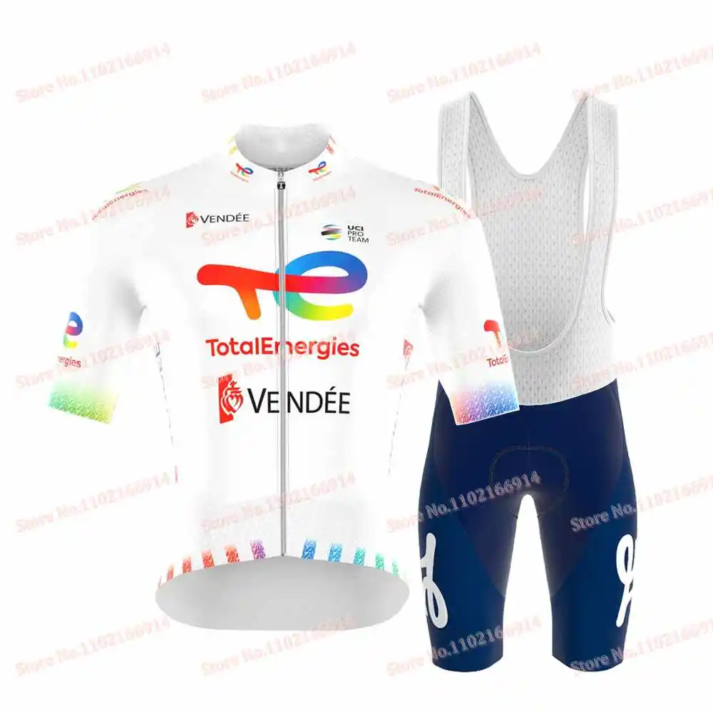 Total Energies Team Cycling Jersey Set Slovakia Cycling Clothing Short Sleeve Road Bike Shirts Suit MTB Bicycle Bib Shorts