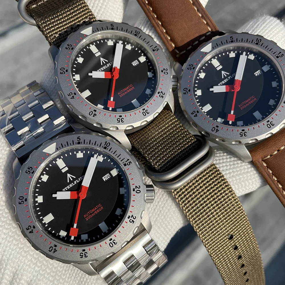 Mechanical Watch Diver Watch STEELFLIER SF752 Automatic Mechanical Stainless Steel Bezel NH35 Movement 20Bar Sapphire Mirror Retro Men's Diving Watch