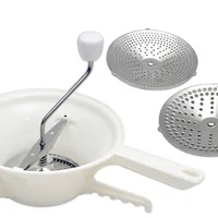 Broyeur alimentaire à manivelle équipé de 3 disques de broyage broyeur alimentaire pour fruits et légumes adapté à la sauce tomate purée de pommes de terre 6