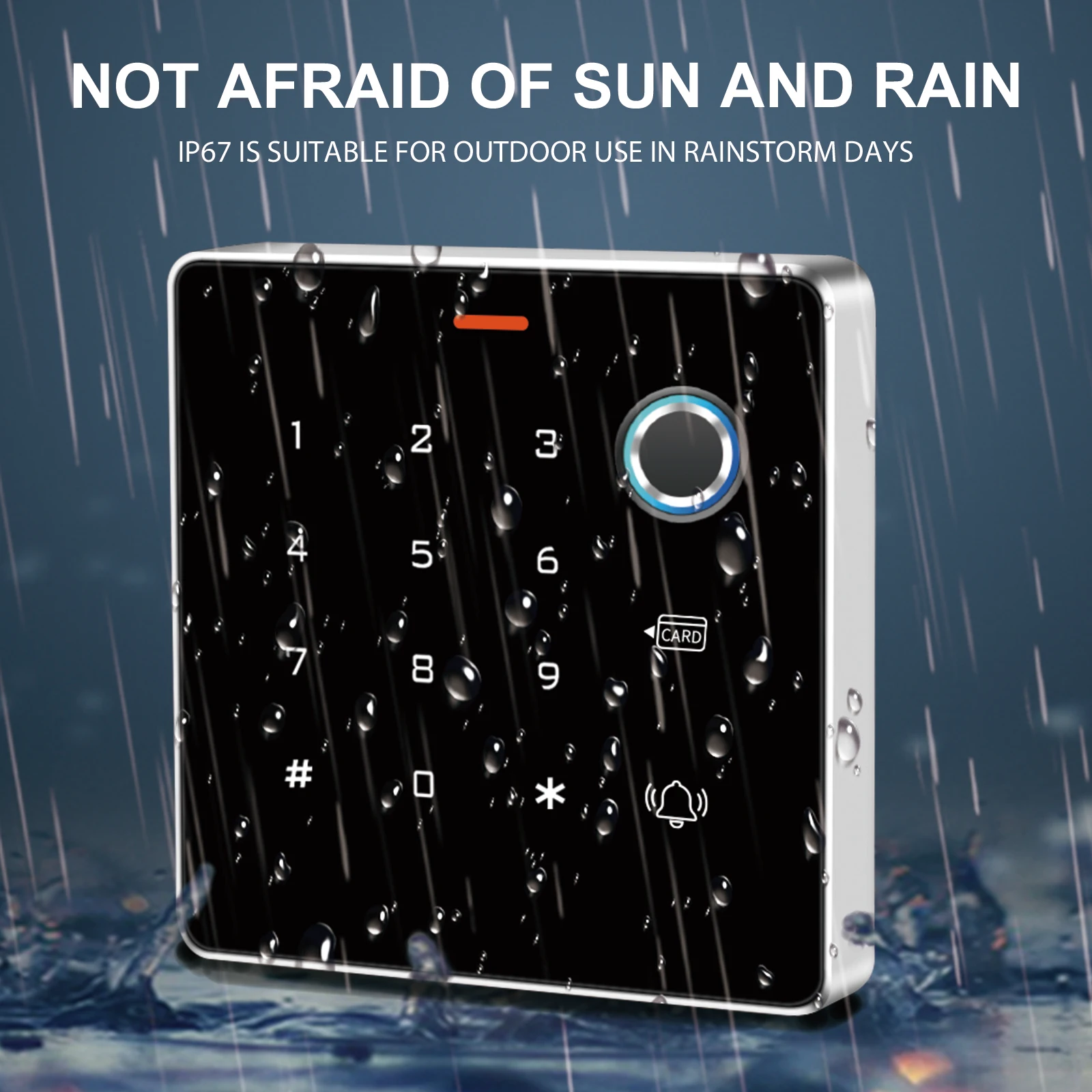 IP65 Standalone fingerprint Access Controller 125kHz RFID & Backlit Metal Keypad light with Door Relay Lock (Commercial Grade)