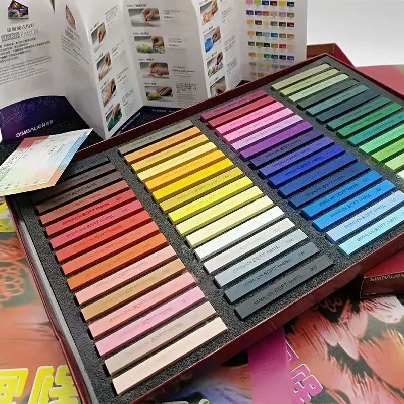 Student Soft Color Chalk 24/36/48/60 Powder Stick Set Artist Painting Chalk School Art Supplies Suitable for Beginners