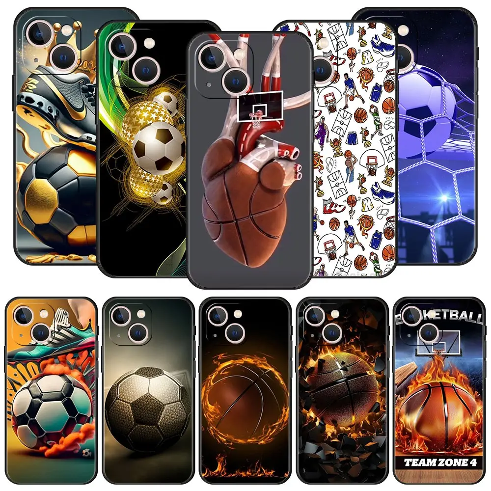 Premium Football Sport-Themed Soft Black Phone Case Cover
