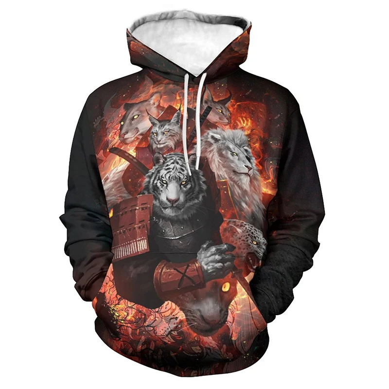 

2022 Autumn New Printed Hoodies 3D Print Tiger Cartoon Harajuku Swearshirts Men Women Children Unisex Casual Style Hoody Tops