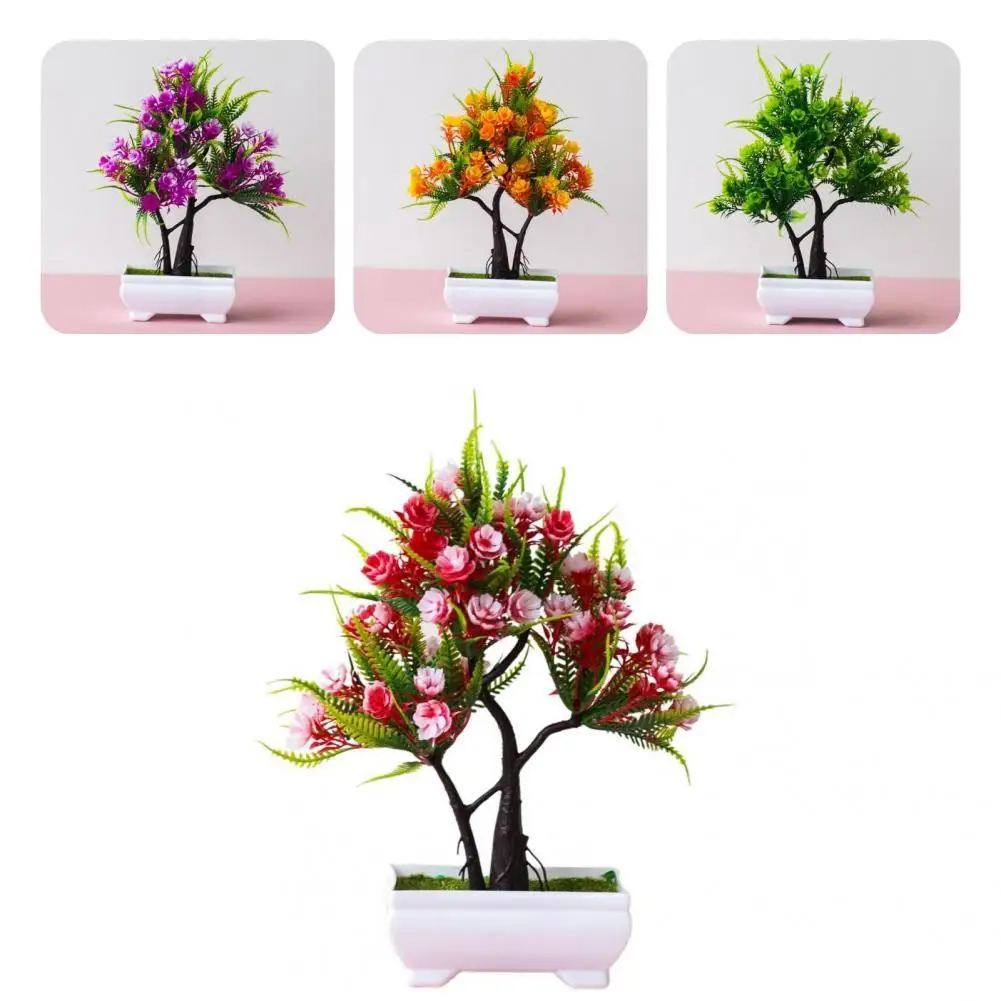 Fresh keeping Potted Beautiful Fake Flower Bonsai Artificial Flower Flexible Potted Vivid Faux