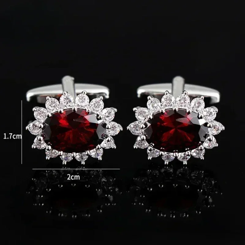 Men's Luxury Rhinestone Crystal Cufflinks French Shirt Cuff Links Men Business Banquet Cocktail Party Wedding Anniversary Gifts mens cufflinks