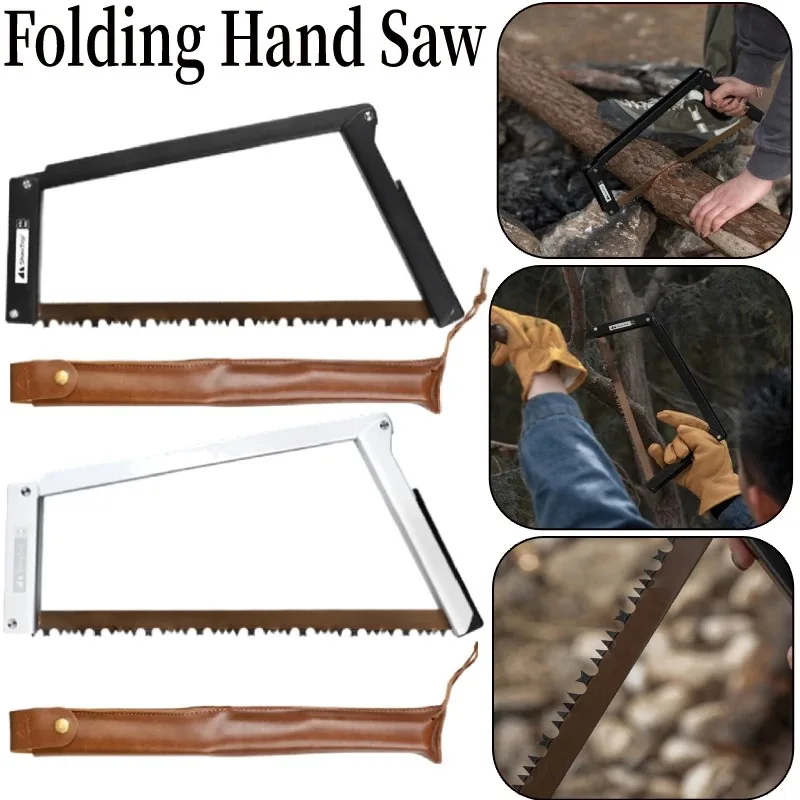 Handheld Garden Hand Saw Folding Garden Bucksaw Multifunctional Hiking Wood Saw Aluminum Alloy with Storage Pouch Camping/Outdoor Survival Tool