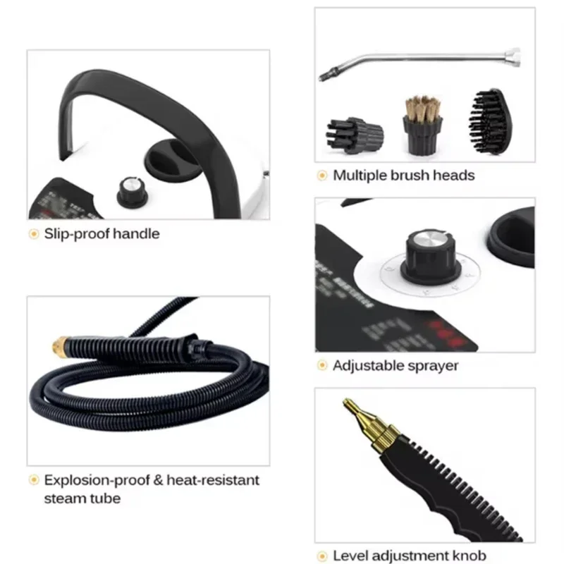 휴대용 1500W 고압 스팀 청소기 (EU/US 플러그) - 주방 가전, 자동차 디테일링, 가구 및 바닥 딥 클리닝용
