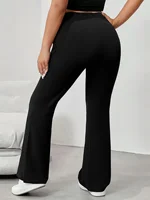 2024 summer new women's plus-size British street style fashion style pleated design flared pants - Image 2