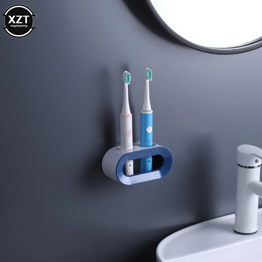 Portaspazzolino elettrico organizzatore da parete a doppio foro portaspazzolino portaspazzolino senza perforazione portaspazzolino da bagno salvaspazio  15
